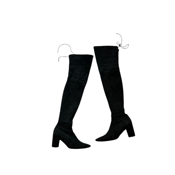 STUART WEITZMAN Suede Leather Pointy Thighland Over The Knee Heeled Boots - Picture 4 of 13